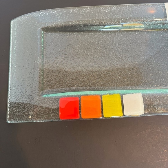 Retro Multi Color Glass Arched Serving Platter - Picture 2 of 14